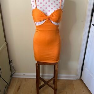 Princess Polly Marissa Mini Dress Orange Cutout Bodycon Dress Size 2